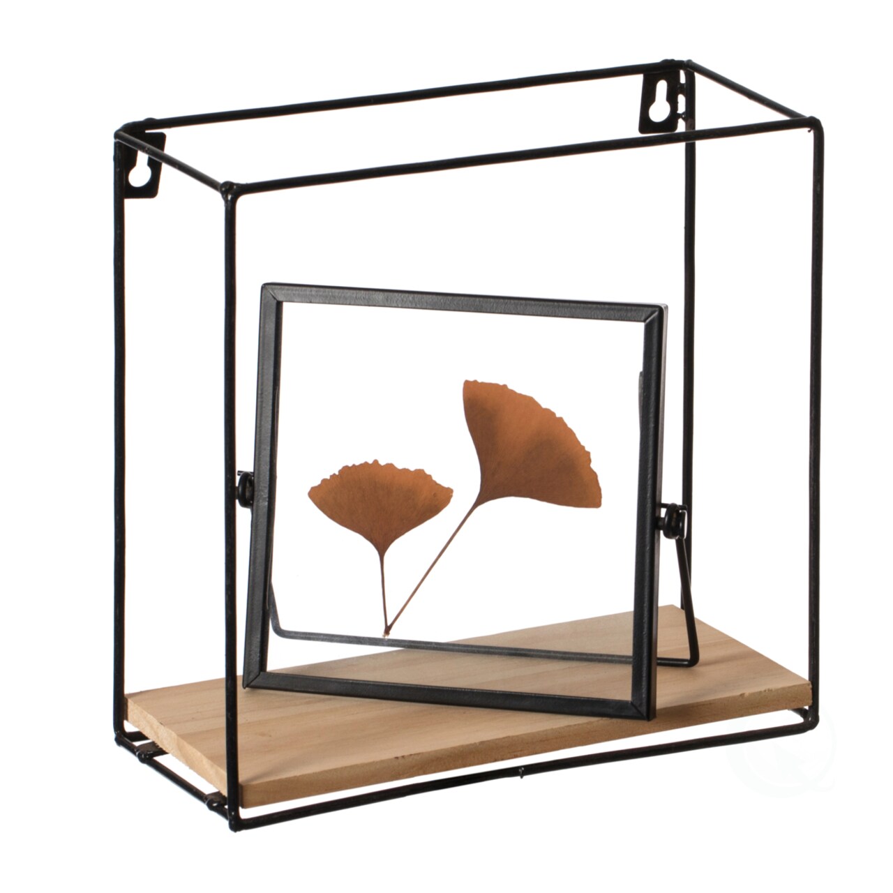 Wooden Wall Mount Floating Shelf With Metal Frame 9X4.25 For Living Room Office